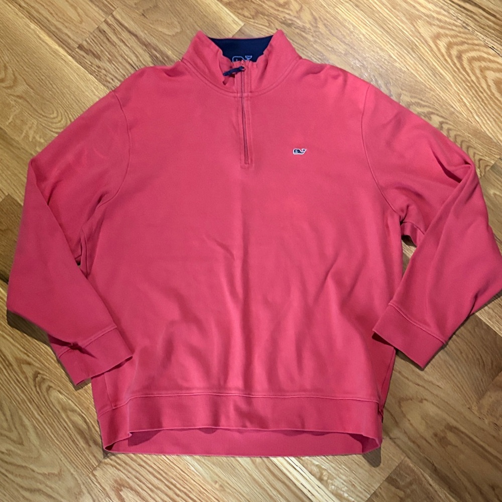 Vineyard Vines Men's Zip-Up in Coral, size Large